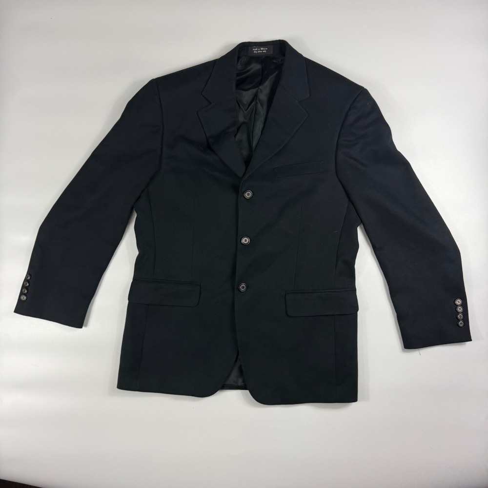 Andrew Fezza Blazer Jacket Men 38S Black Notch Lapel Single Breasted 3 Button